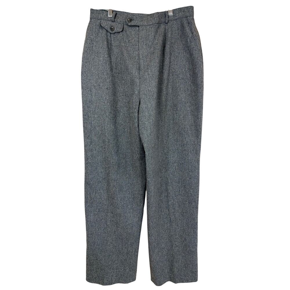 Nordstrom Signature Gray Wool Lined Dress Pants High Rise Trousers Size 14